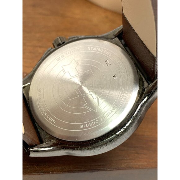 Timex Men's Watch Expedition Quartz Indiglo Gunmetal Brown Leather Strap 40mm - Picture 6 of 13